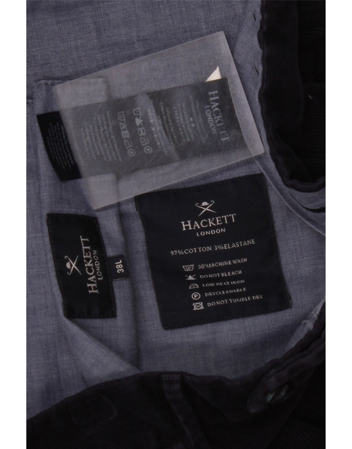 Pantaloni dritti da uomo in velluto a coste HACKETT W38 L30 in cotone blu navy