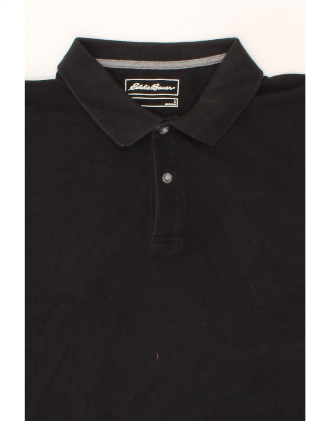 EDDIE BAUER Mens Polo Shirt Large Black Cotton Vintage Eddie Bauer and Second-Hand Eddie Bauer from Messina Hembry 