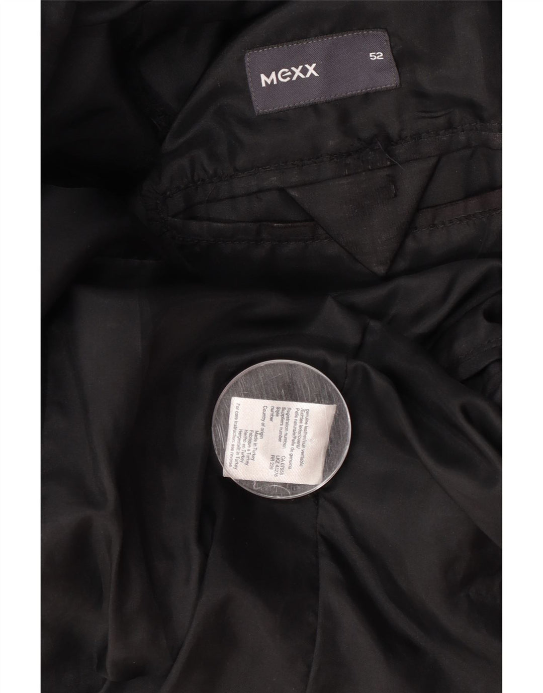 Giacca blazer in pelle da uomo a 2 bottoni Mexx IT 52 XL in pelle nera