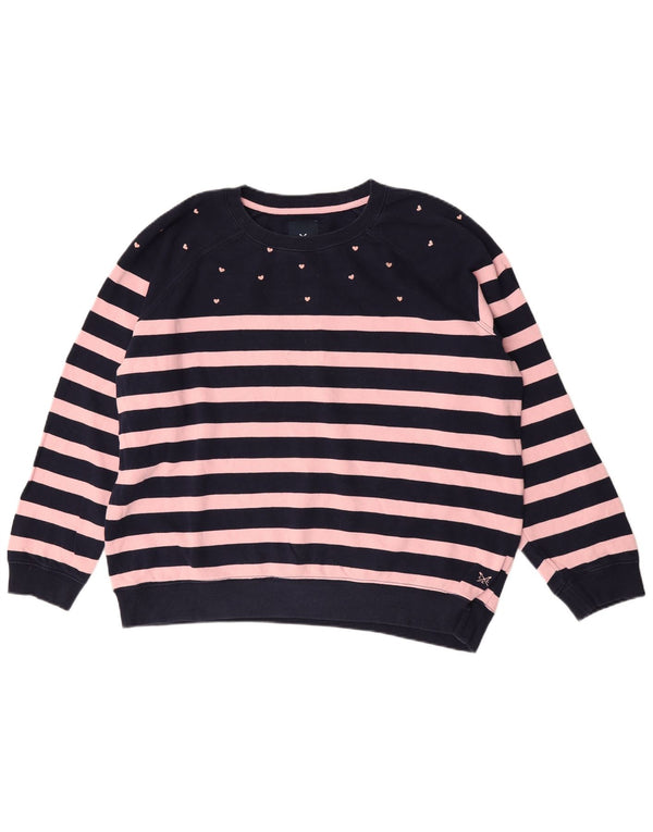 Crew Clothing Felpa da donna vestibilità ampia Maglione UK 18 XL Blu navy a righe