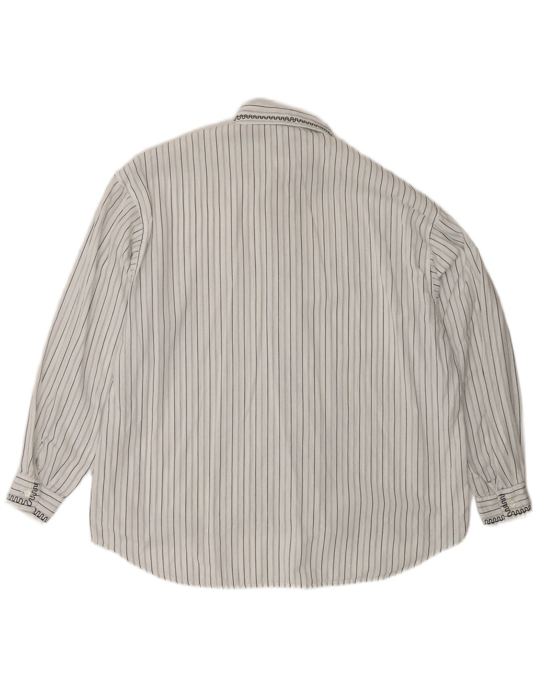 BENETTON Womens Overshirt Shirt UK 14 Medium White Striped