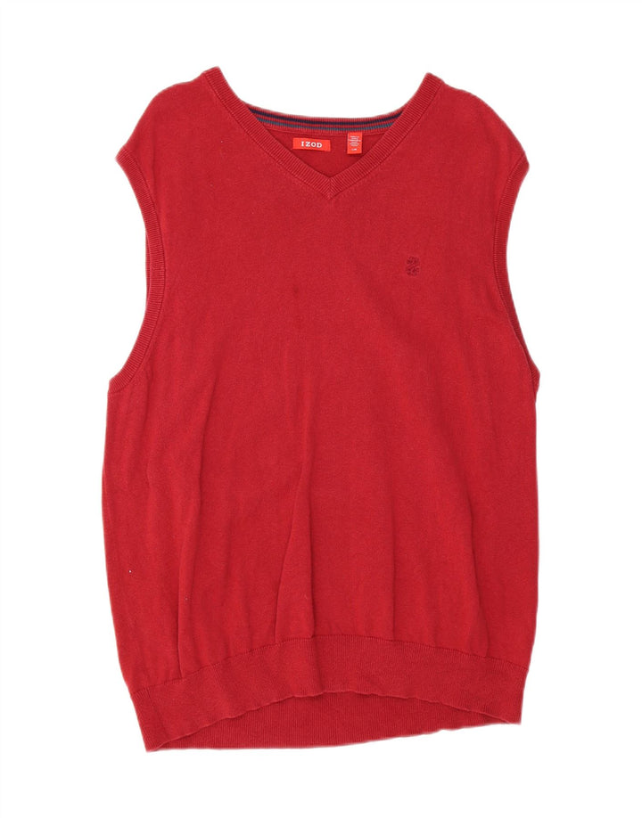 IZOD Mens Vest Tank Top Large Burgundy Cotton Vintage Izod and Second-Hand Izod from Messina Hembry 