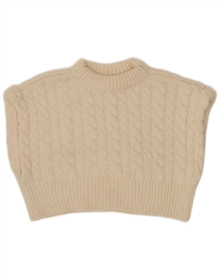 Canotta corta oversize da donna Zara UK 10 piccola in acrilico bianco