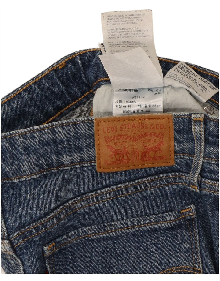 Pantaloncini di jeans slim Levi's da donna 712 W26 piccoli in cotone blu