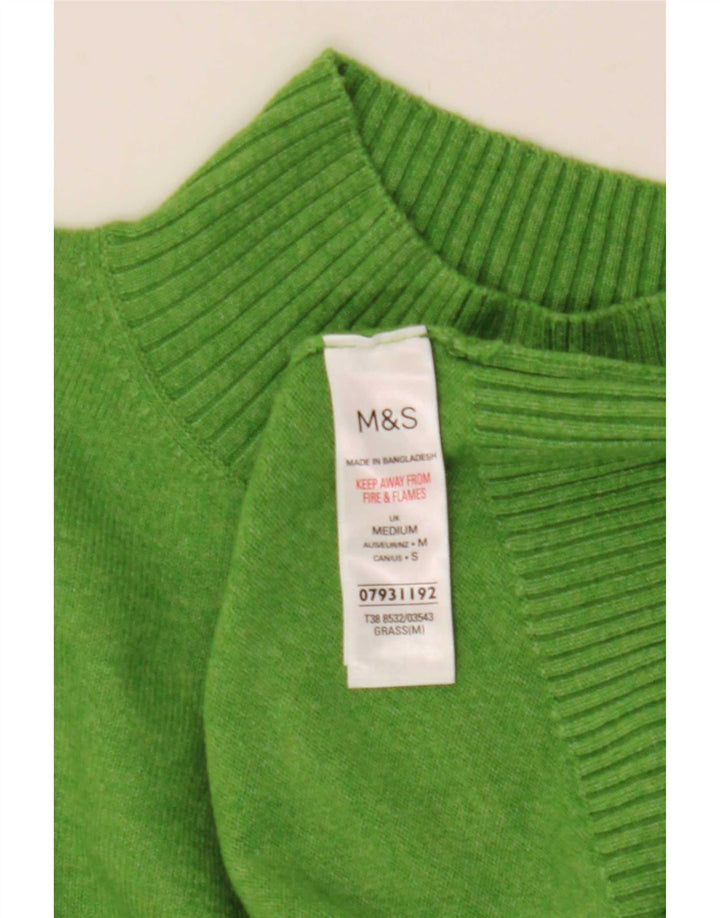 Maglione maglione a collo alto da donna Marks & Spencer UK 14 Verde medio