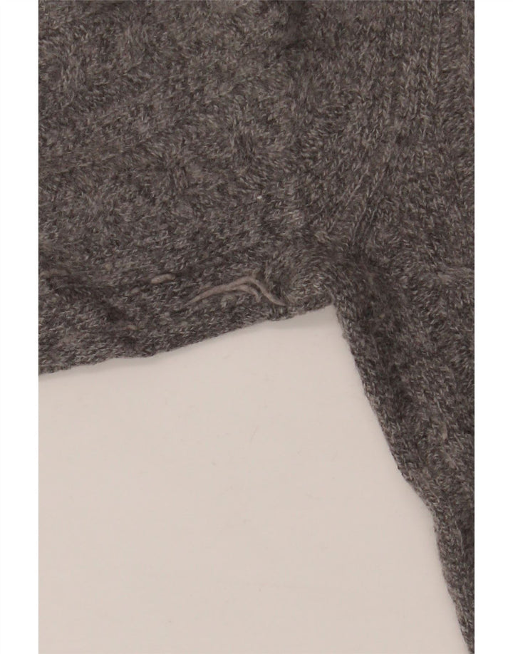 Maglione da uomo girocollo Superdry XL in lana d'agnello screziata grigia