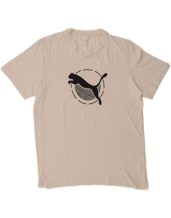 T-shirt grafica da uomo Puma Top in cotone bianco medio