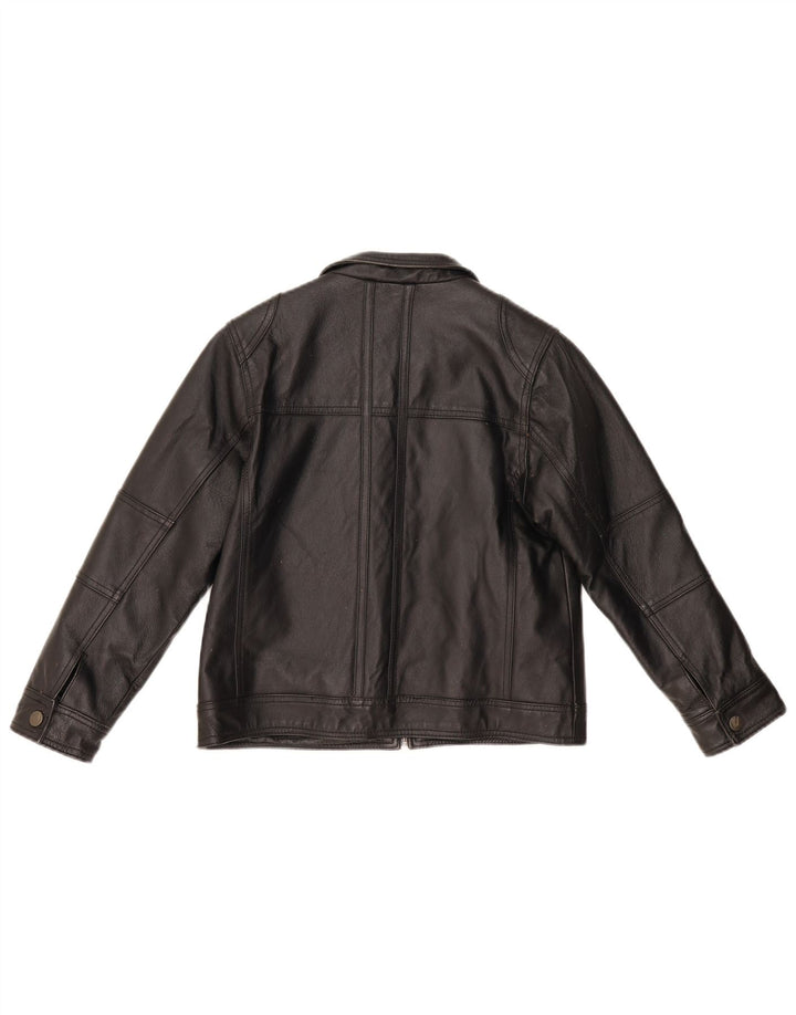 Giacca in pelle da bambino Ben Sherman 9-10 anni piccola in pelle nera