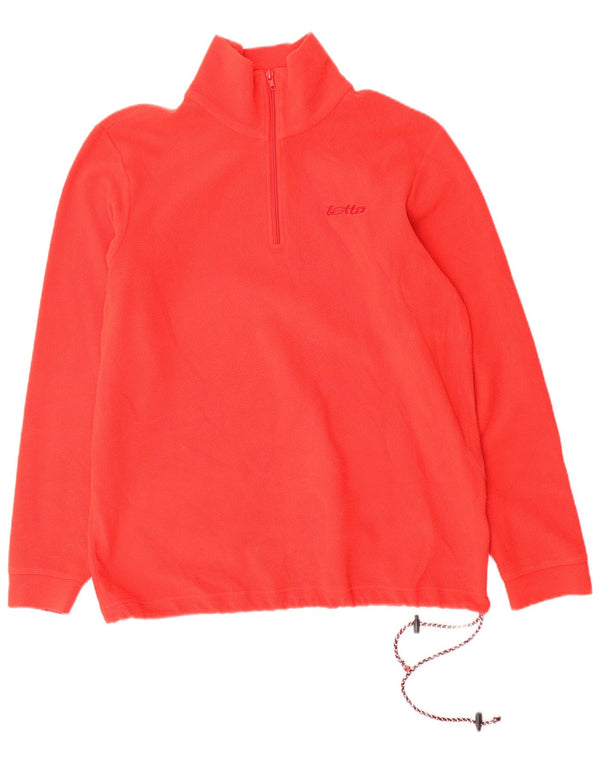 Maglione in pile da uomo LOTTO con zip e collo rosso medio