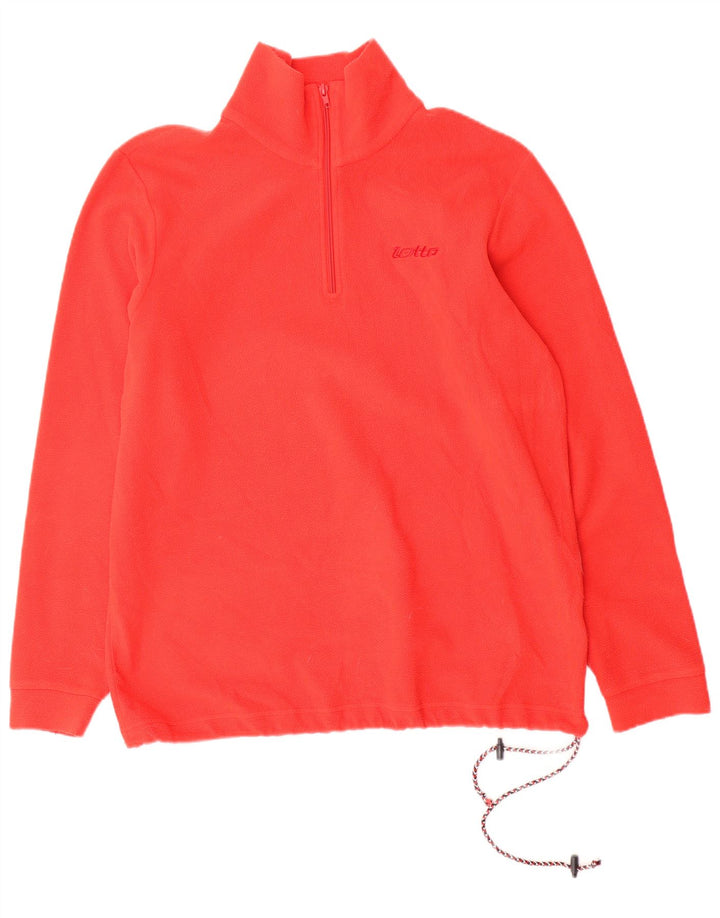 Maglione in pile da uomo LOTTO con zip e collo rosso medio