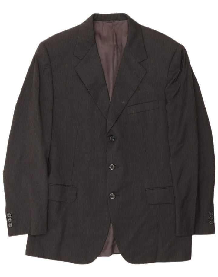 Giacca blazer da uomo a 3 bottoni Burberrys IT 52 grande lana grigia