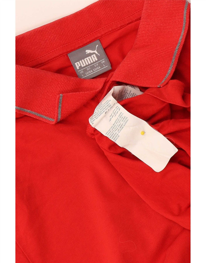 Polo Puma da uomo grande in cotone rosso