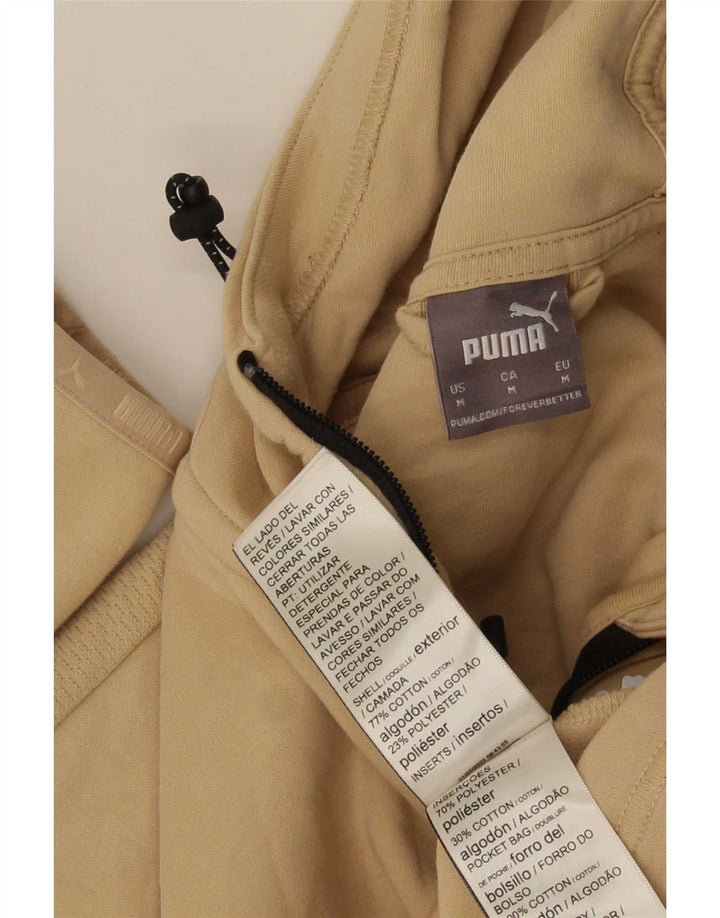 Felpa con cappuccio e zip da uomo Puma in cotone beige medio