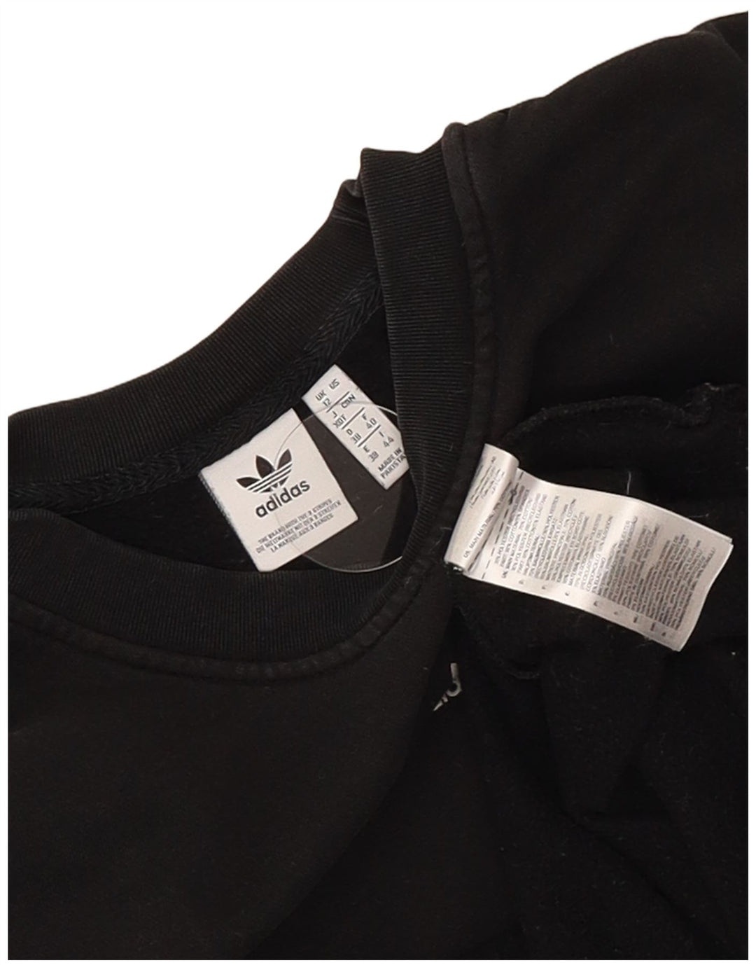 Felpa grafica Adidas da donna con linea lunga, maglione UK 12, cotone nero medio