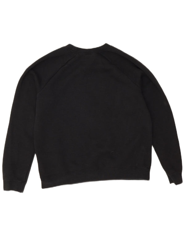 Felpa con grafica Nike da donna, maglione UK 14, cotone nero medio