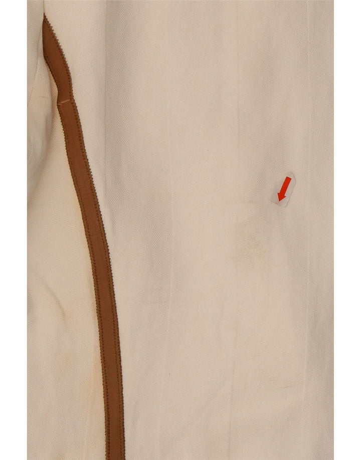 Giacca blazer a 1 bottone da donna Zara UK 16 grande viscosa bianca