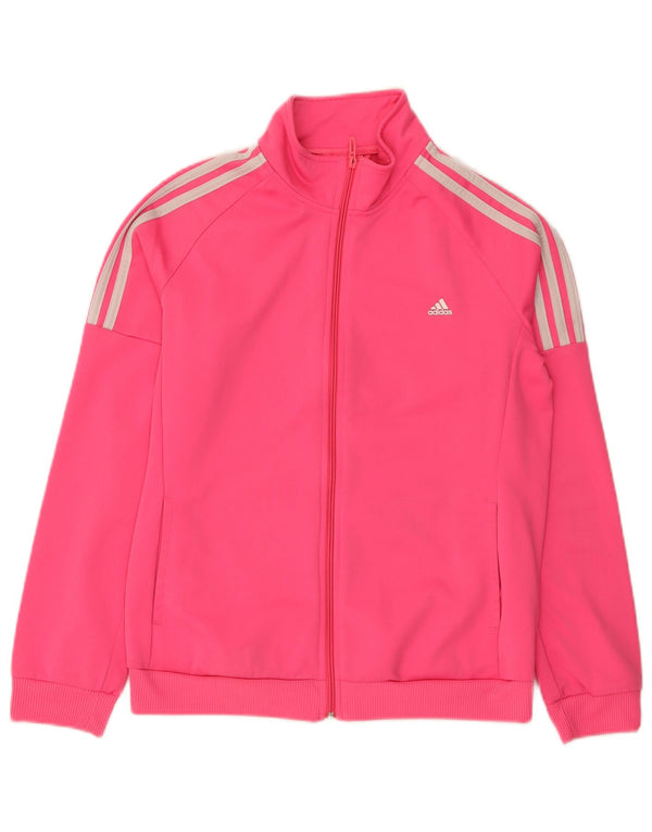 Giacca da tuta da donna Adidas UK 12/14 Sport in poliestere rosa medio