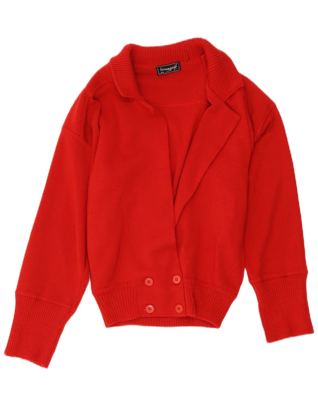Maglione cardigan da donna vintage UK 12 lana rossa media