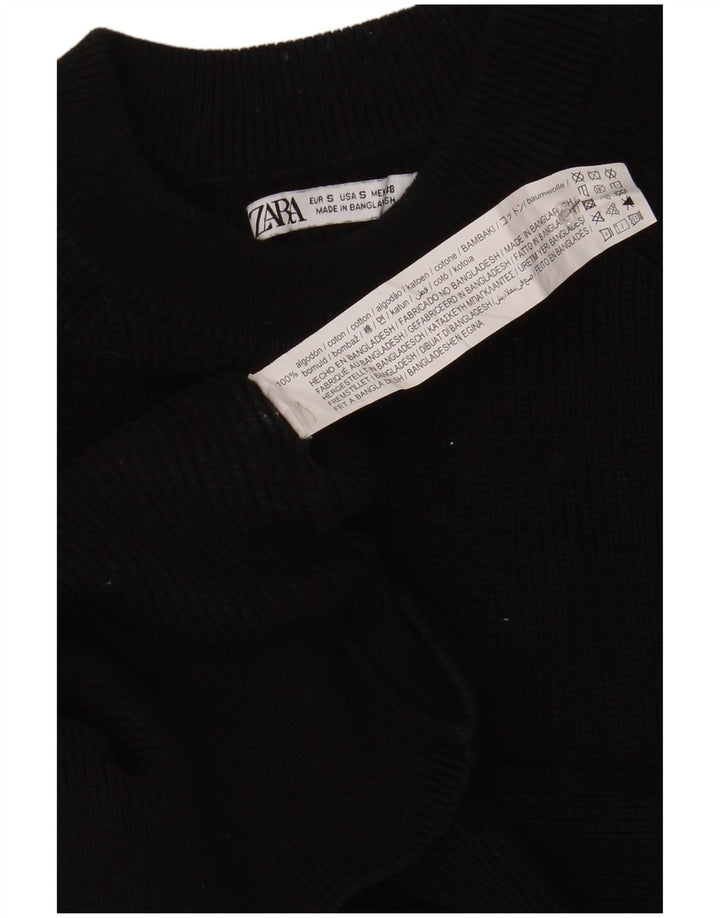 Maglione girocollo da uomo Zara piccolo in cotone nero