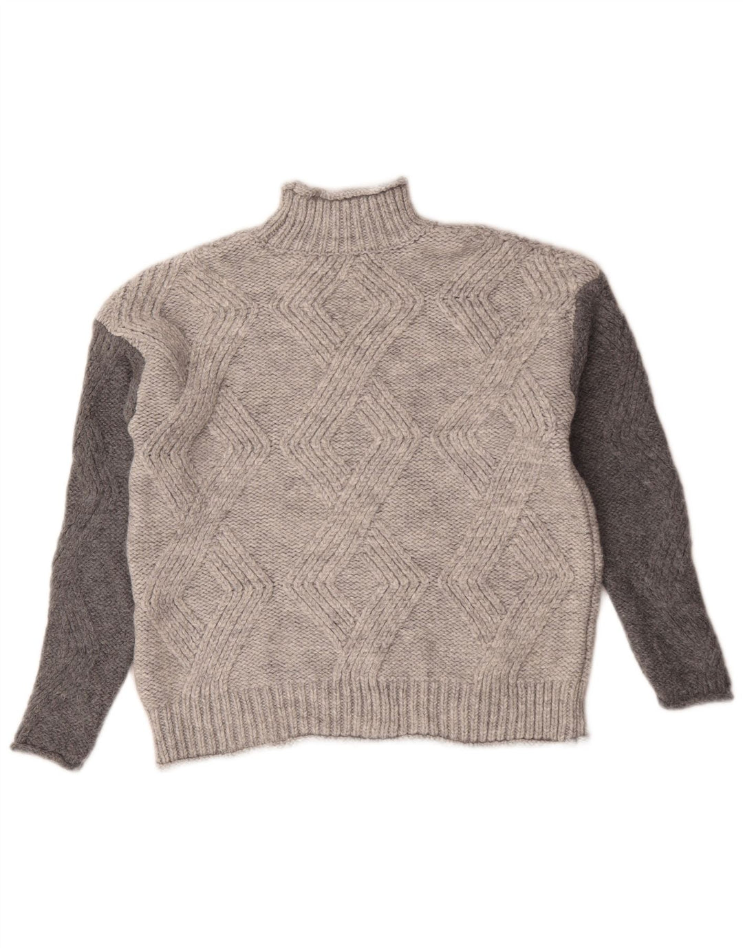 Maglione maglione a collo alto da donna Marks & Spencer UK 10 piccolo grigio