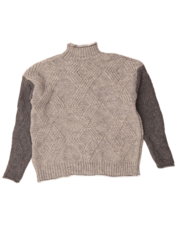 Maglione maglione a collo alto da donna Marks & Spencer UK 10 piccolo grigio