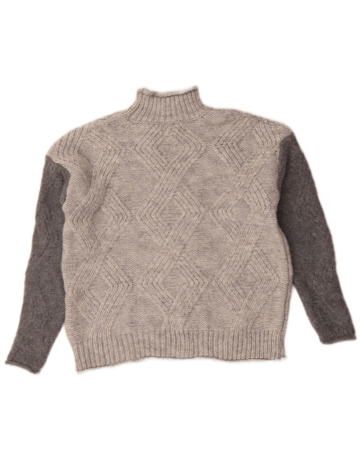 Maglione maglione a collo alto da donna Marks & Spencer UK 10 piccolo grigio