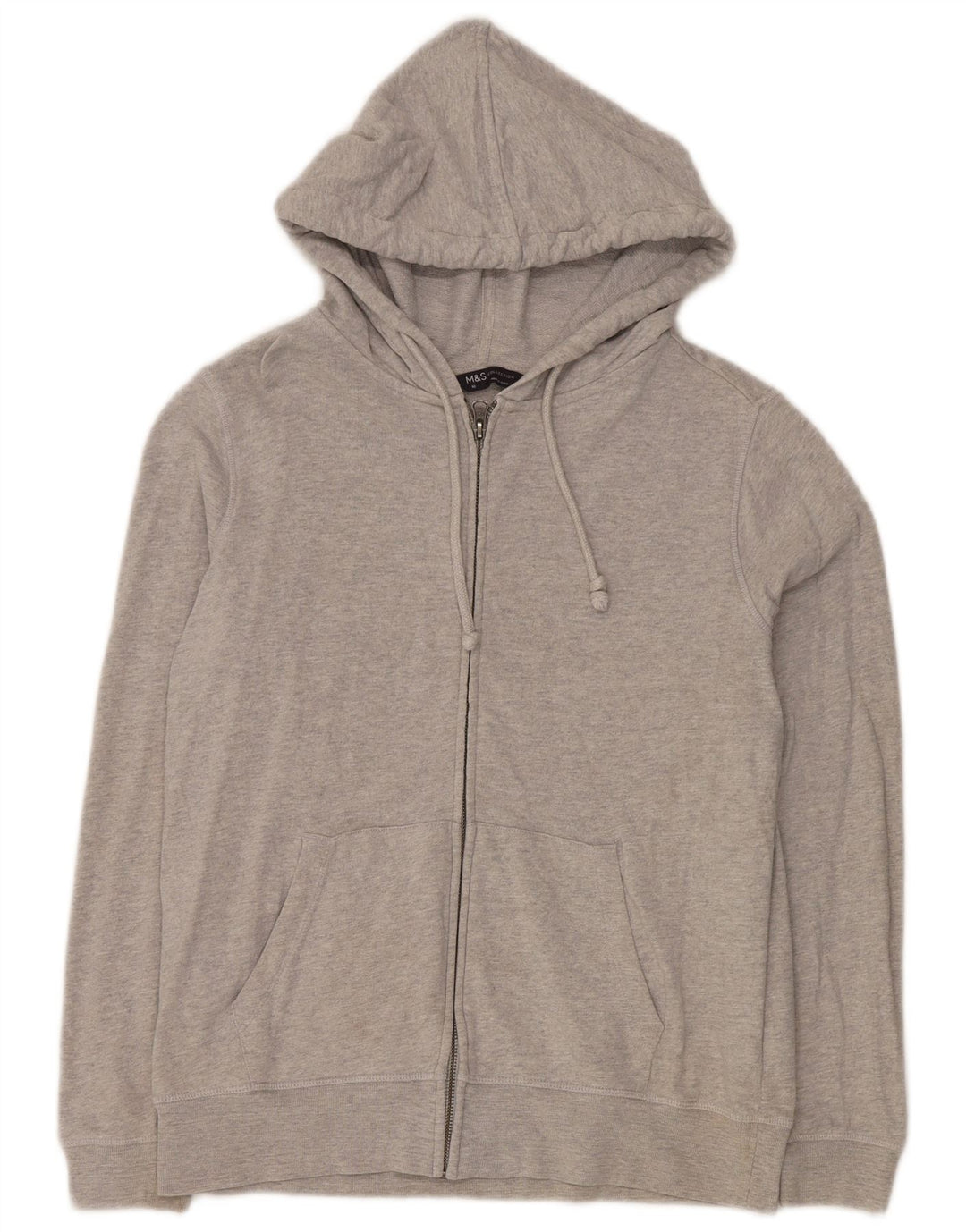 Maglione con cappuccio e zip oversize da donna Marks & Spencer UK 10 piccolo cotone grigio