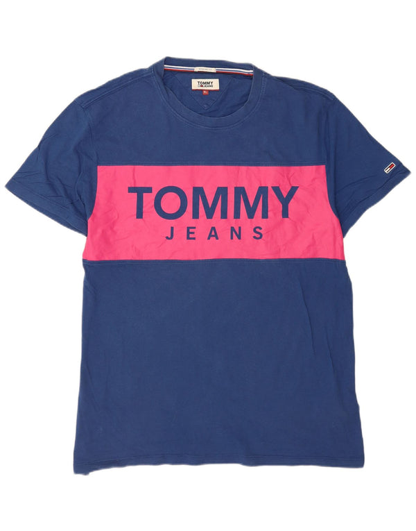 T-shirt grafica da uomo Tommy Hilfiger Top XL Blu navy Colourblock