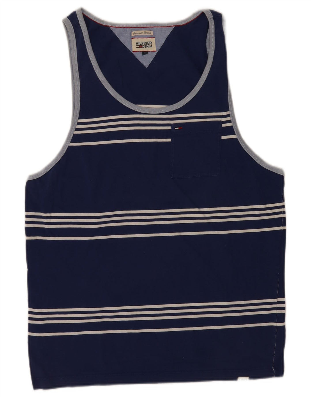 Canotta da uomo Tommy Hilfiger Canotta media in cotone a righe blu navy