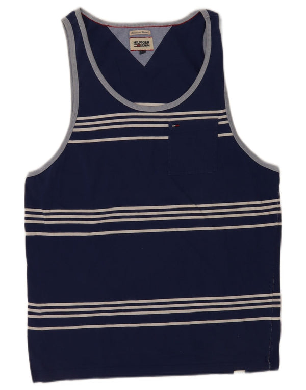 Canotta da uomo Tommy Hilfiger Canotta media in cotone a righe blu navy