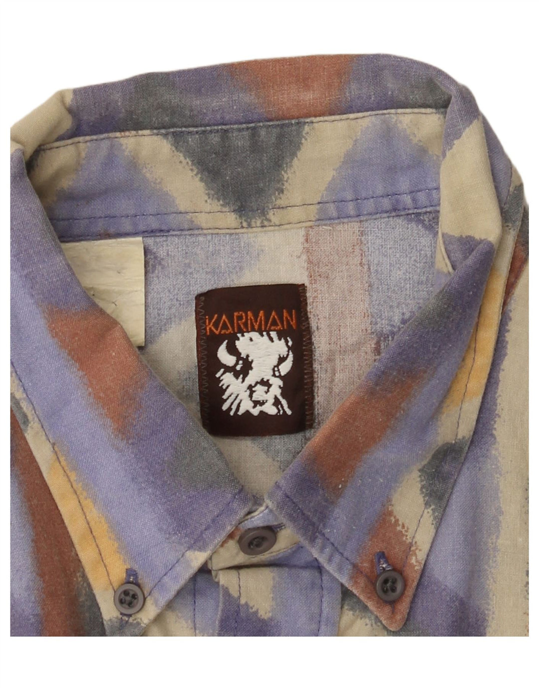 Camicia da uomo vintage grande Chevron multicolore