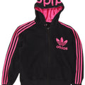 Maglione con cappuccio e zip grafica da donna Adidas EU 42 cotone nero medio