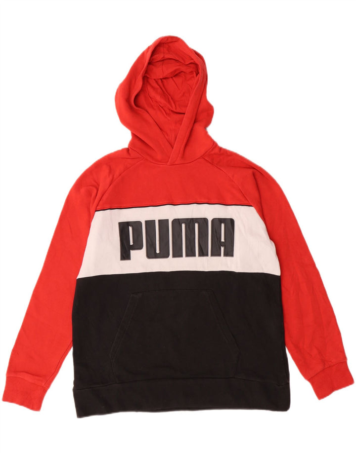 Felpa con cappuccio grafica da ragazzo Puma 13-14 anni Colorblock rosso