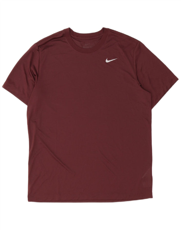 T-shirt Nike Dri Fit da uomo, taglia grande, in poliestere bordeaux
