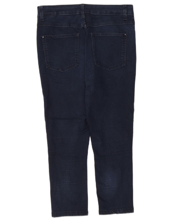 Jeans Capri da donna Marks & Spencer UK 10 piccoli W27 L21 cotone blu navy