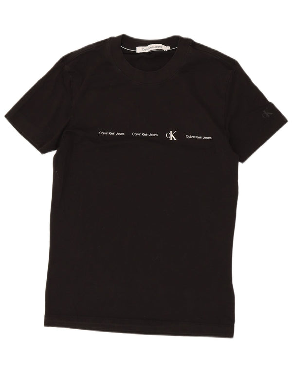 Maglietta grafica da uomo Calvin Klein Jeans Top piccola in cotone nero