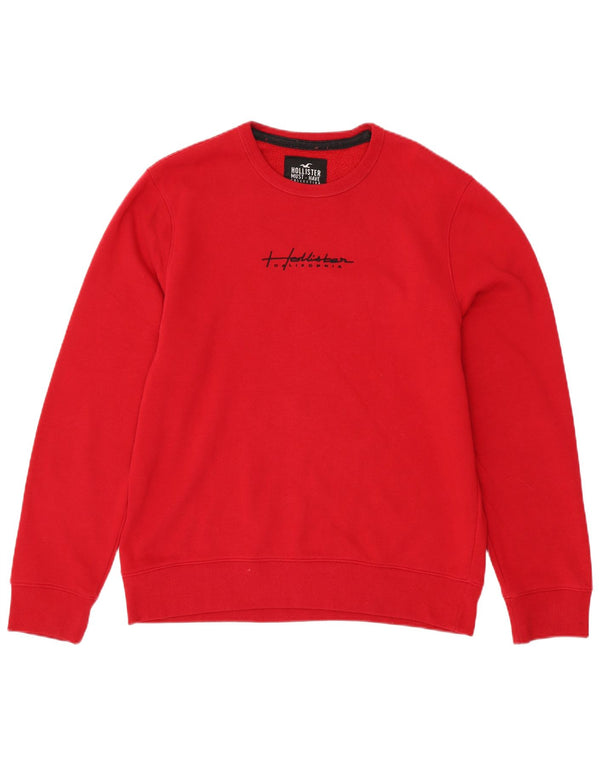 Felpa grafica da uomo HOLLISTER Maglione grande rosso in cotone
