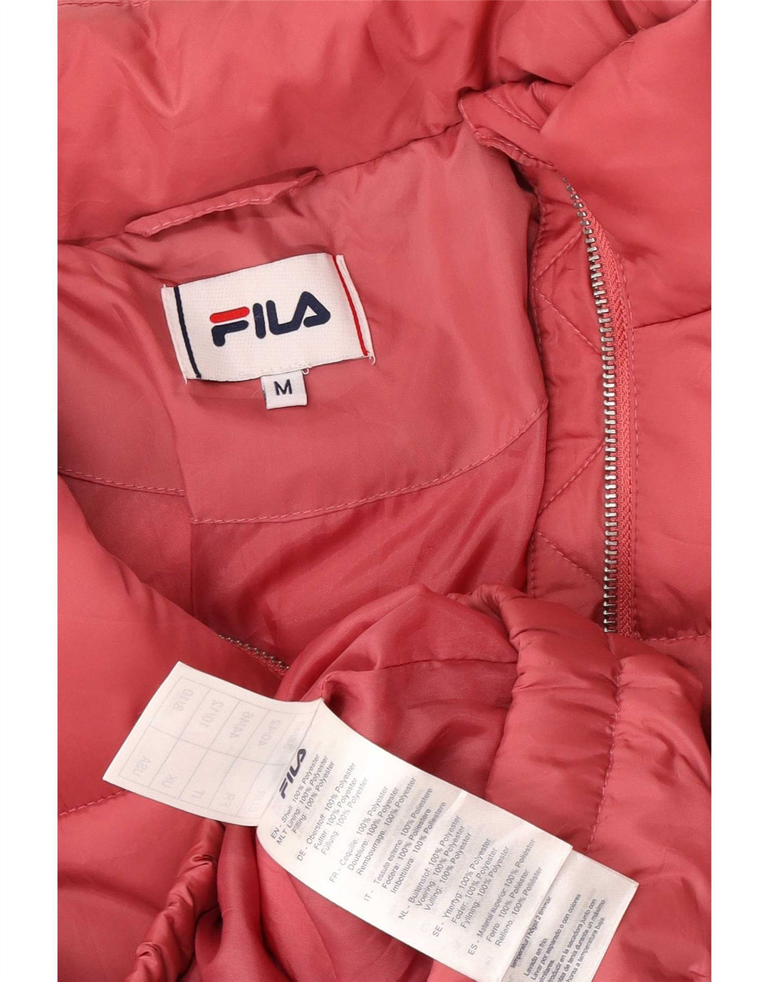 Giacca imbottita vestibilità ampia da donna Fila UK 14 Poliestere rosa medio