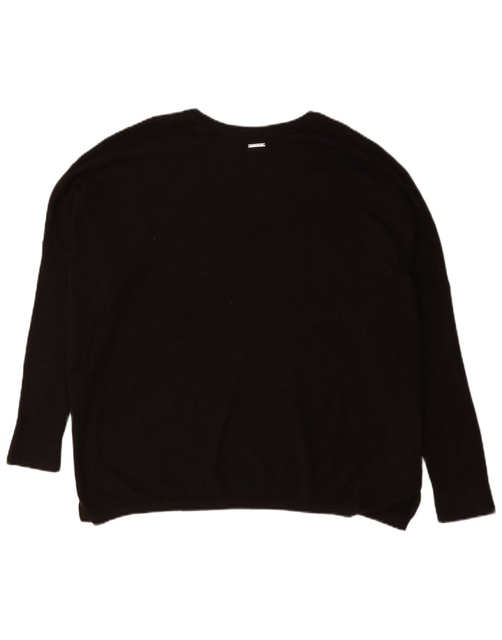 Maglione da donna Dkny oversize con scollo a V grafico UK 16 grande nero