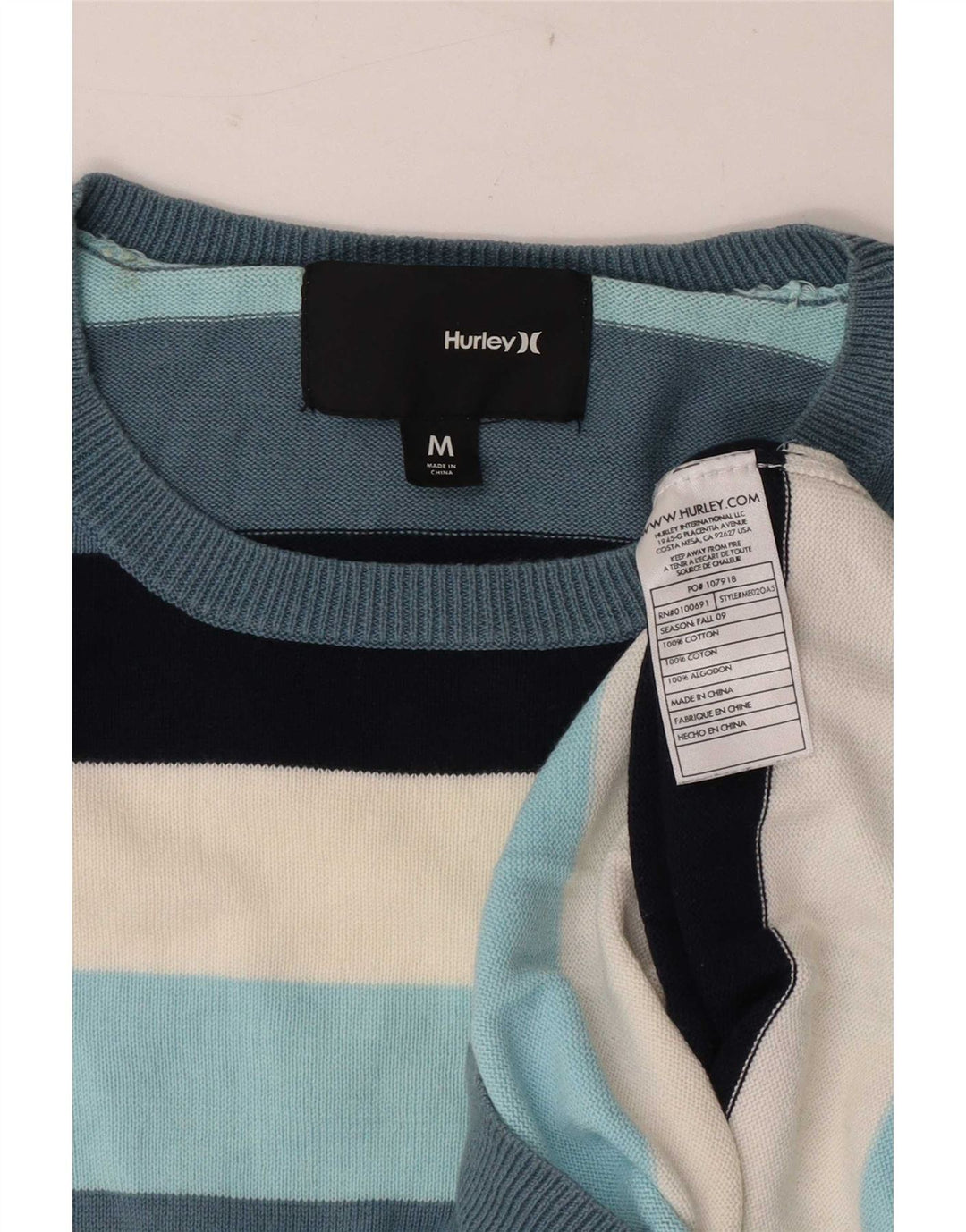 Maglione Hurley da uomo girocollo in cotone a righe multicolori medie