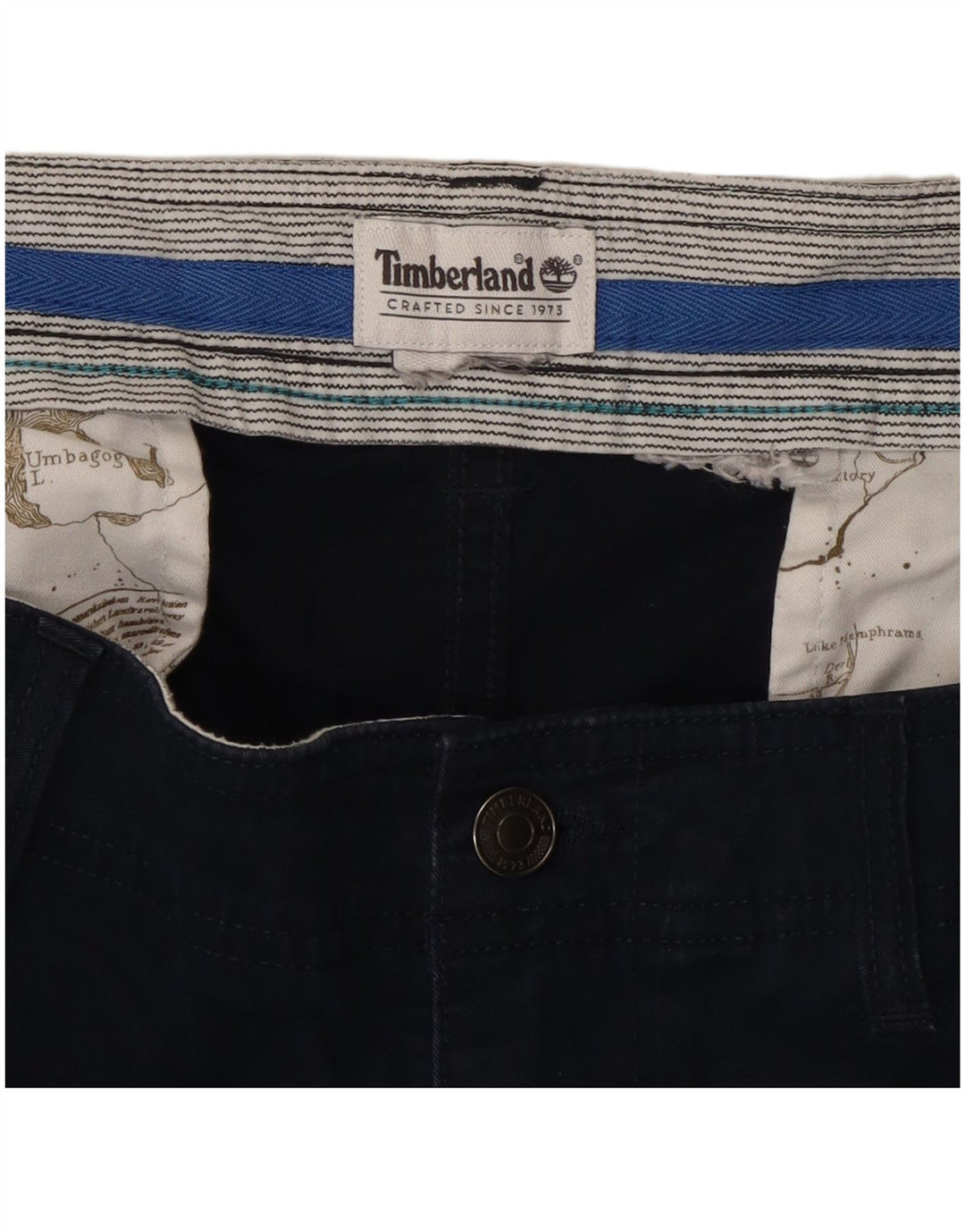 Pantaloni cargo dritti da uomo TIMBERLAND W42 L31 Blu Navy