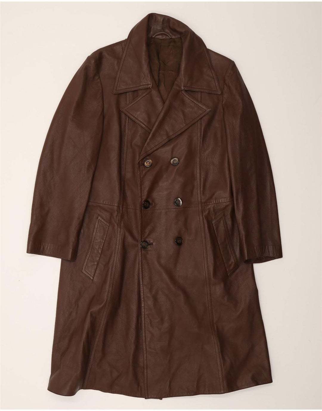 Cappotto in pelle da uomo VINTAGE UK 38 Pelle marrone medio