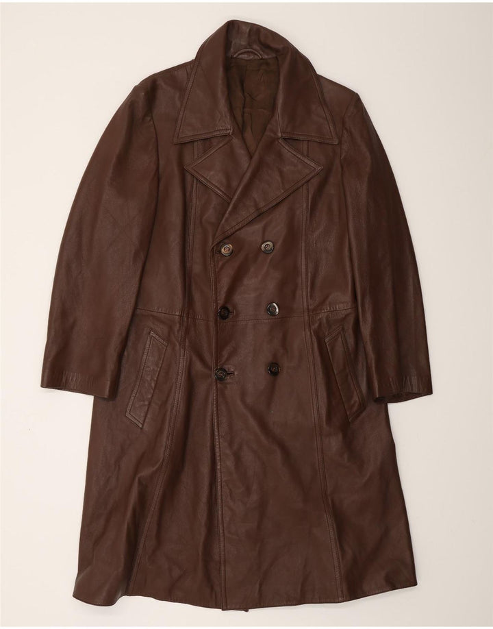 Cappotto in pelle da uomo VINTAGE UK 38 Pelle marrone medio