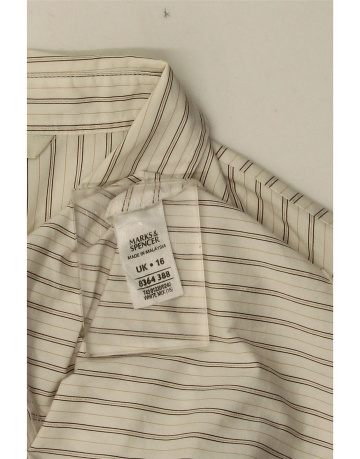 Camicia da donna Marks & Spencer UK 16 cotone a righe bianche grandi