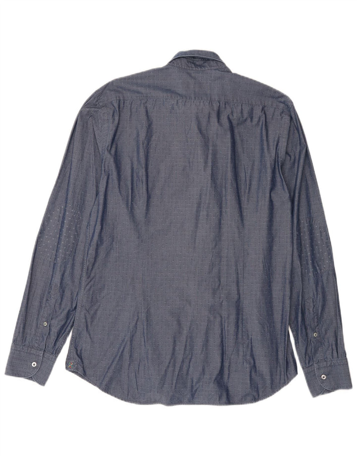 Camicia da uomo Manuel Ritz taglia 42 16 1/2 grande cotone blu