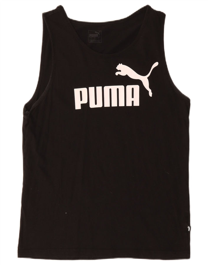 Canotta grafica da uomo Puma, cotone medio nero