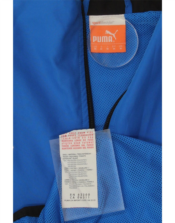 PUMA Mens Tracksuit Top Jacket Medium Blue Colourblock Polyester Vintage Puma and Second-Hand Puma from Messina Hembry 