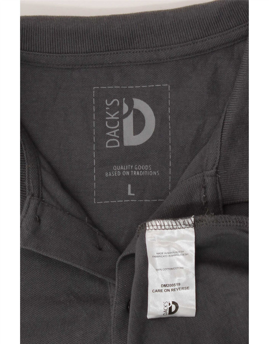Polo da uomo Dack's Large in cotone grigio