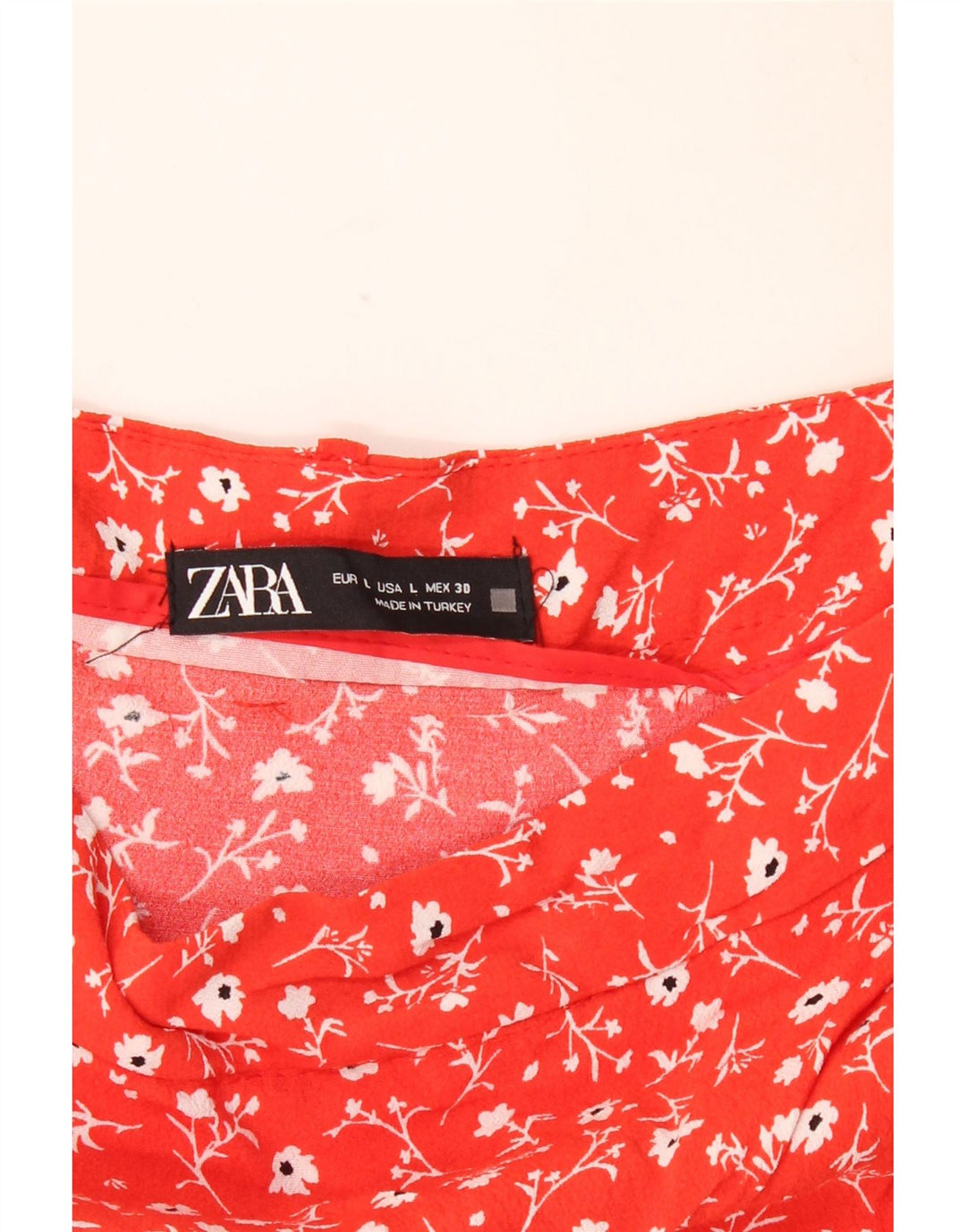 Gonna ZARA Donna UK 14 Grande Rosso Floreale