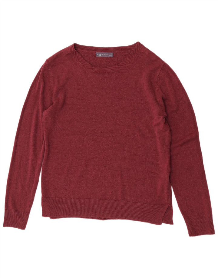 Maglione maglione con scollo a barca da donna Marks & Spencer UK 12 Acrilico marrone medio medio